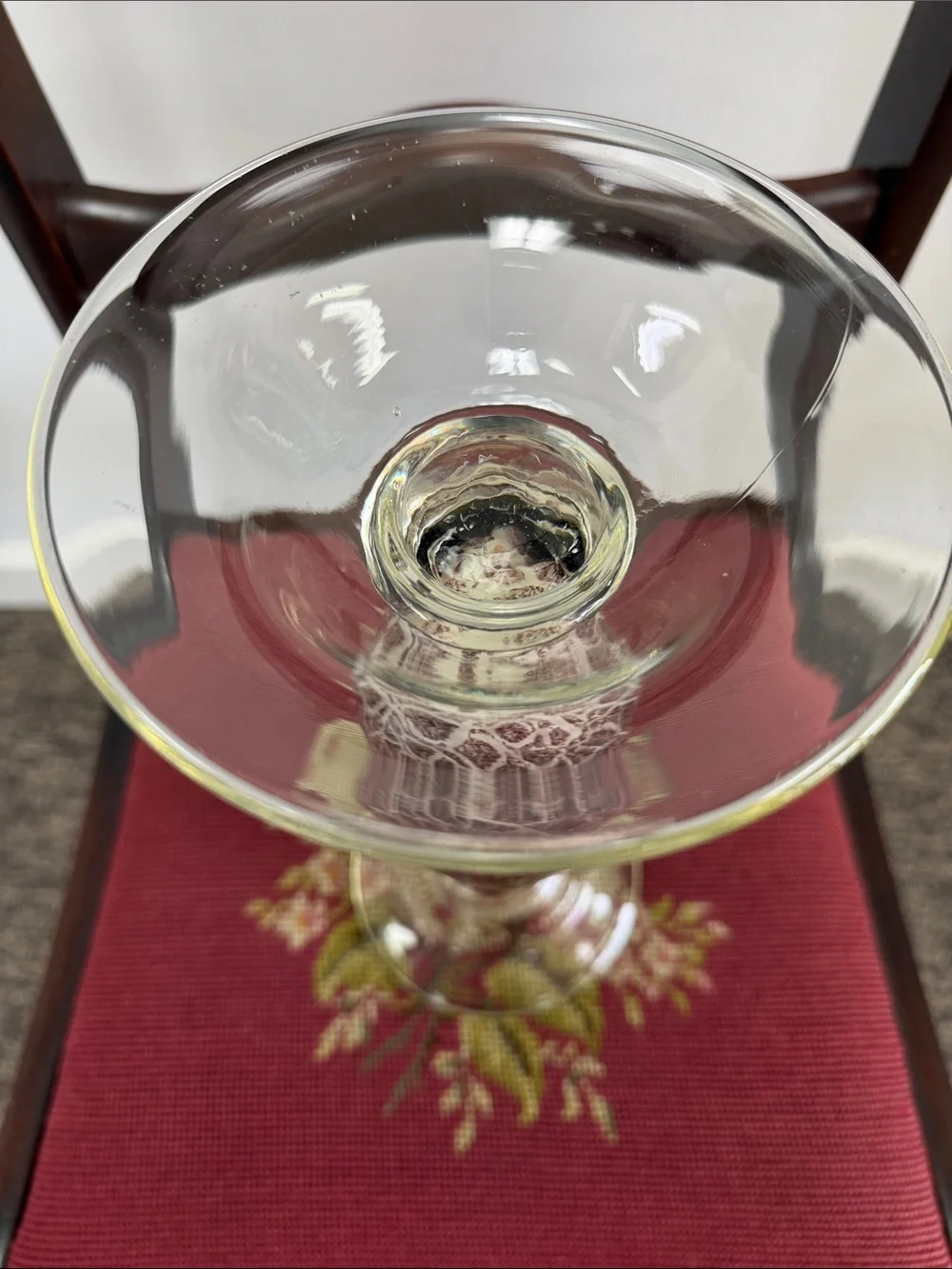Hand blown large candle holder deep maroon tortoise like look